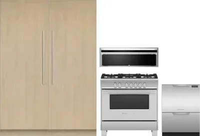 5 Piece Package Includes Refrigerator, Freezer, Range, Hood And Dishwasher